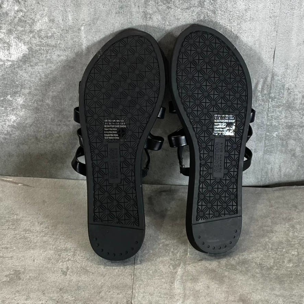 Kenneth Cole Reaction Women's Black Sloan Four Band Slide Flat Sandals SZ 6 - Picture 9 of 11